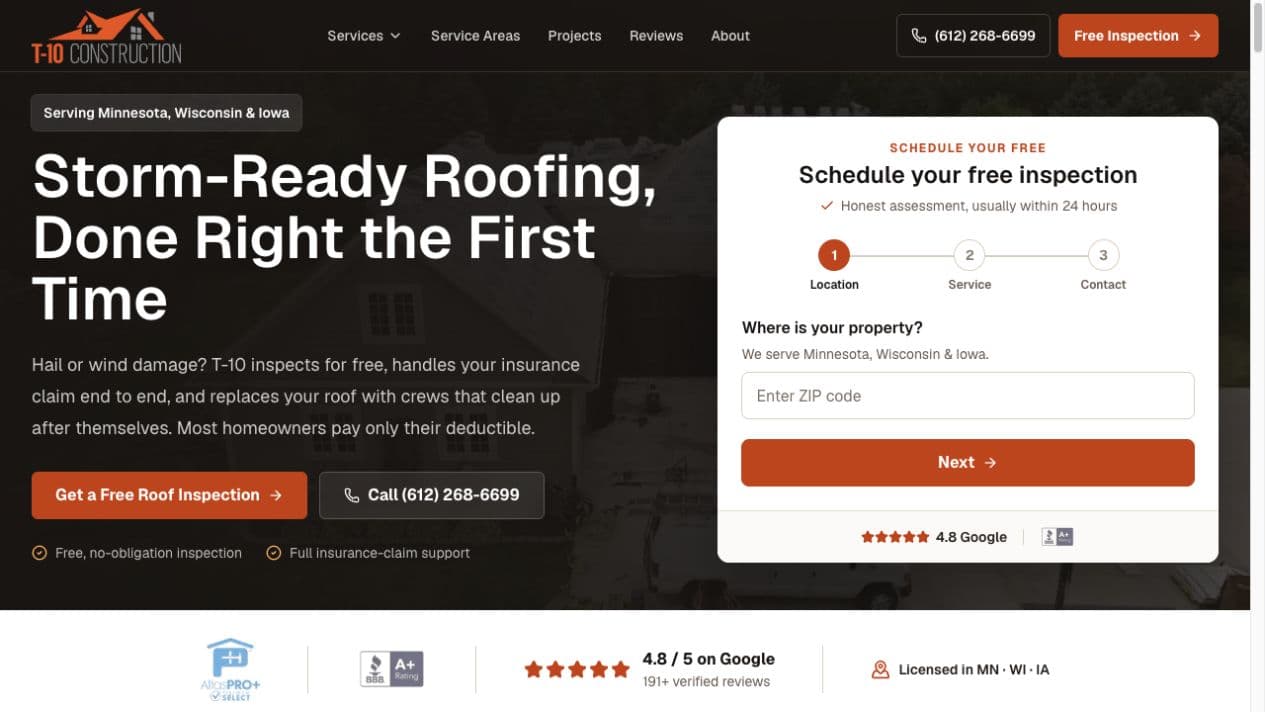 T-10 Construction website